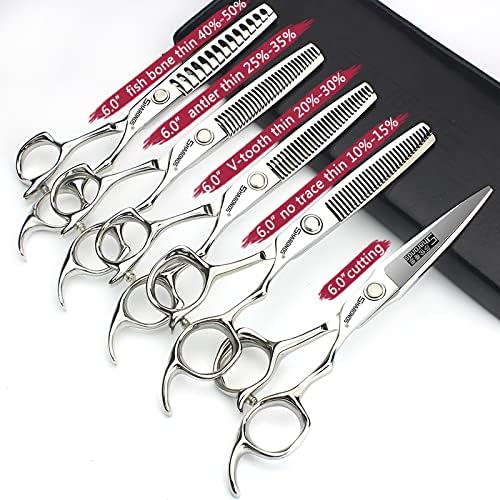 6/6.5 inch professional hair scissors hairdresser hair thinning scissors hairdressing tools barber scissors (6-inch 5pc)