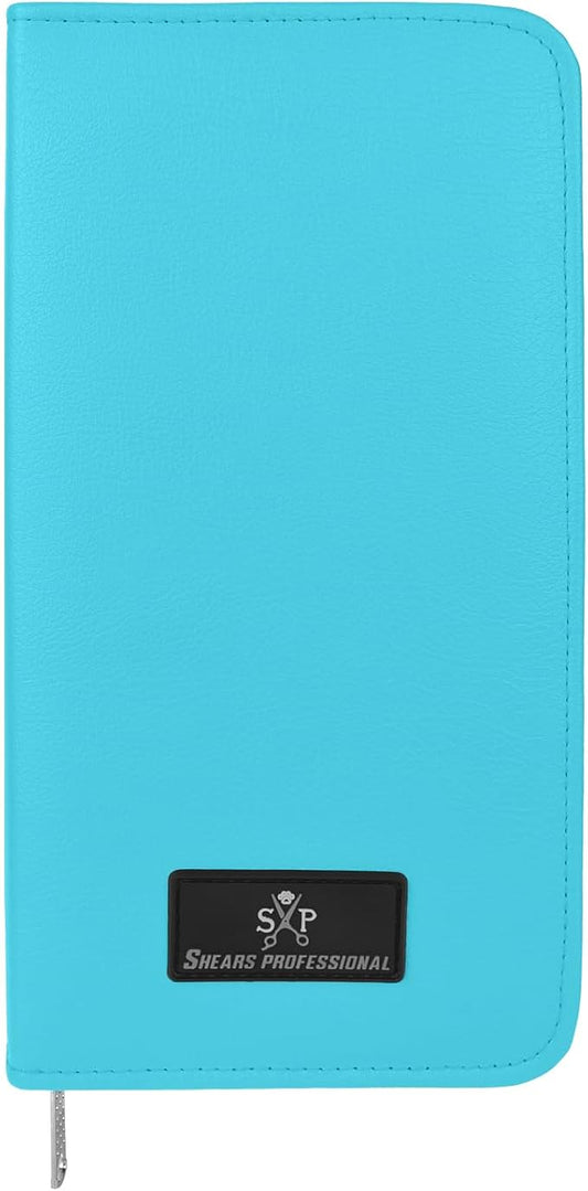 Leather 5 Scissor & Shear Storage Case for Hairstylist - Hairdresser -Scissor Holder Perfect for home-saloon use (TURQUOISE)