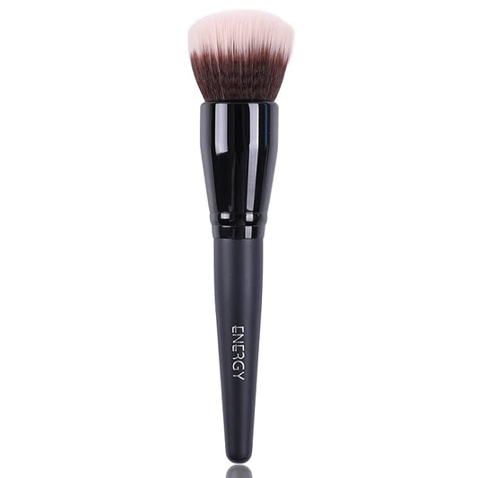 ENERGY Stippling Brush,Professional Makeup Brush for Liquid, Contour, Foundation, Bronzer, Blush, Powder, Buffing, Blending, Soft Vegan Synthetic Bristles, Face Make Up Tool,Black