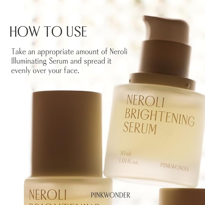 PINKWONDER Neroli Serum 1.01oz (30ml), Niacinamide and Neroli Extract for Glowing Skin, Improve Uneven Skin Tone, Hydrating and Radiance, Suitable for Sensitive Skin, Korean Skincare