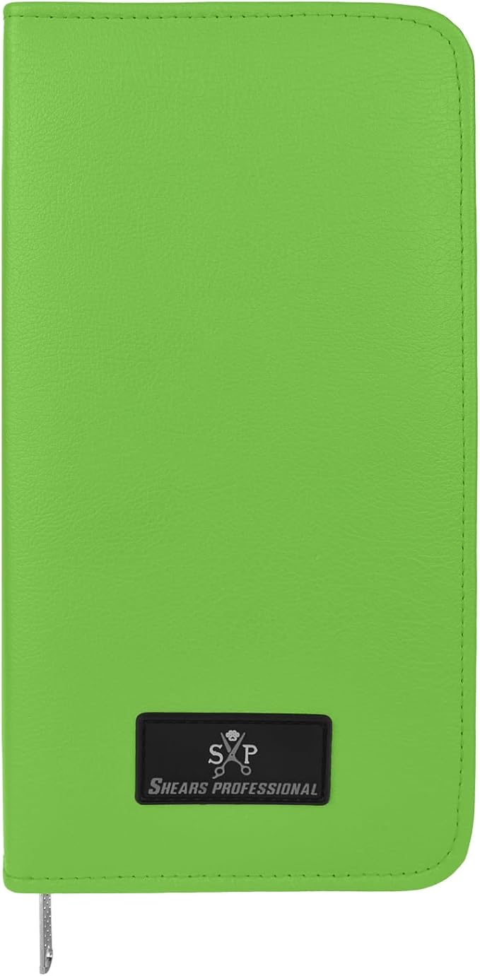 Leather 5 Scissor & Shear Storage Case for Hairstylist - Hairdresser -Scissor Holder Perfect for home-saloon use (Green)