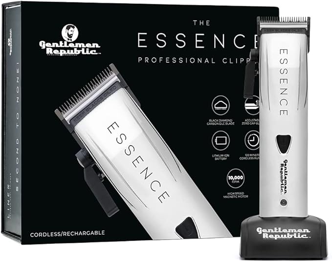 Gentlemen Republic Essence Professional Hair Clipper for Men, Hair Cutting with 120 Minutes Runtime, Cordless with Magnetic Linear Motor - Perfect for Hair Clipping & Trimming