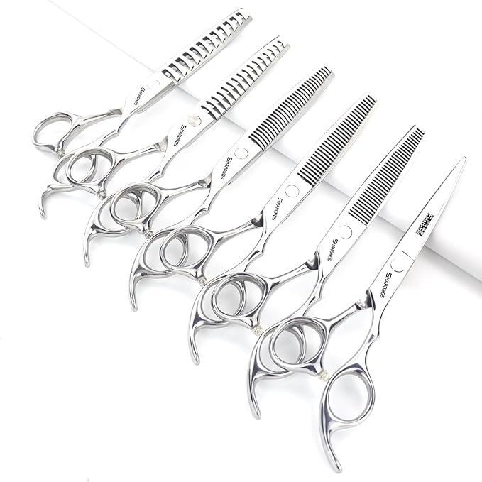 6/6.5 inch professional hair scissors hairdresser hair thinning scissors hairdressing tools barber scissors (6.5-inch 6pc)
