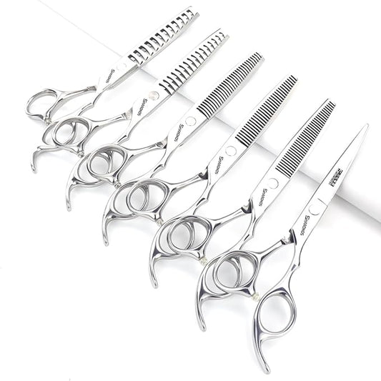 6/6.5 inch professional hair scissors hairdresser hair thinning scissors hairdressing tools barber scissors (6.5-inch 6pc)