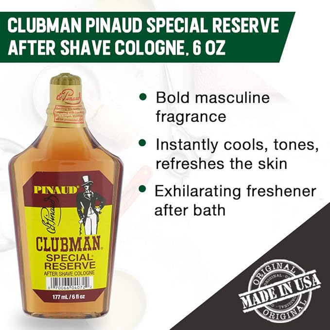 Clubman Special Reserve Shave Cologne, After Shave Macho Fragrance, 6 fl oz