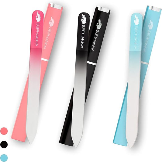 1 Pack Glass Nail File for Unisex Ultra Quality, Portable Crystal Nail File with Case for Mani & Pedicure- Smooth Finish for Natural & Acrylic Nails