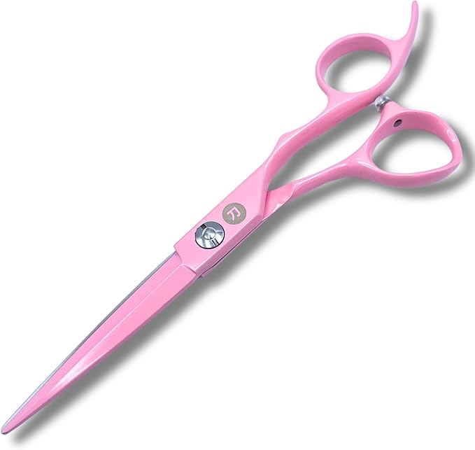 6" Pink Hair Cutting Shears - Titanium Finish - Professional Use - 440C Japanese Steel