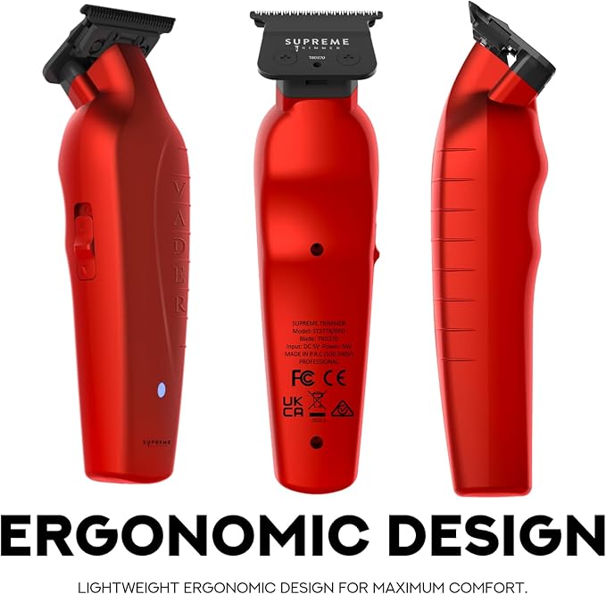 Supreme Trimmer Vader ST3778 – Professional Cordless Barber Liner | 210 Min Runtime, 7000 RPM Motor, Zero Gap DLC T-Blade, USB-C Fast Charging | Beard, Hair & Body
