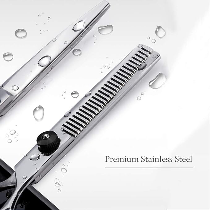 Fcysy Professional 6 Inch Hair Scissors Barber Shears, Haircutting Scissors with Comb, Salon Hair Shears for Men, Women & Pets