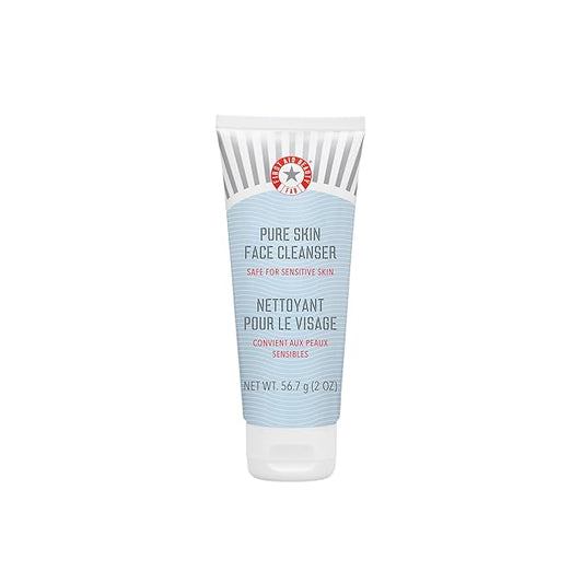 First Aid Beauty - Pure Skin Face Cleanser, Effectively Removes Makeup, Dirt, and Impurities, Gentle Cleanser Leaves Skin Soft & Supple, Safe for Sensitive Skin, Fragrance Free, 2 oz