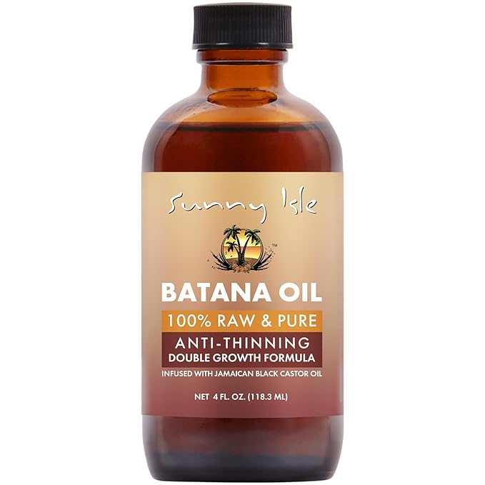 Sunny Isle Batana Oil Infused with Jamaican Black Castor Oil 4oz | Anti-Thinning Double Growth Formula