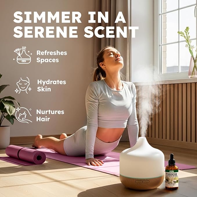 KUKKA Tuberose Essential Oils - 1 Fl Oz - for Hair, Skin, Diffuser, Aromatherapy & DIY Soap Making Scent