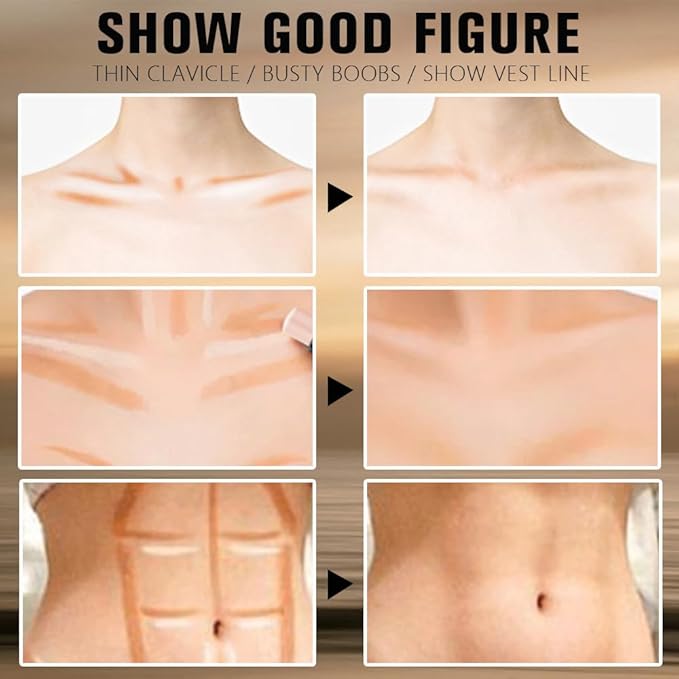 evpct Nude & Light Beige Cream Contour Stick Face Body Makeup Dual Ended, no Transfer Waterproof 2 in 1 Cream Concealer Stick Contouring Makeup, Nose Contour Bronzer Sticks Face Highlighter Make up