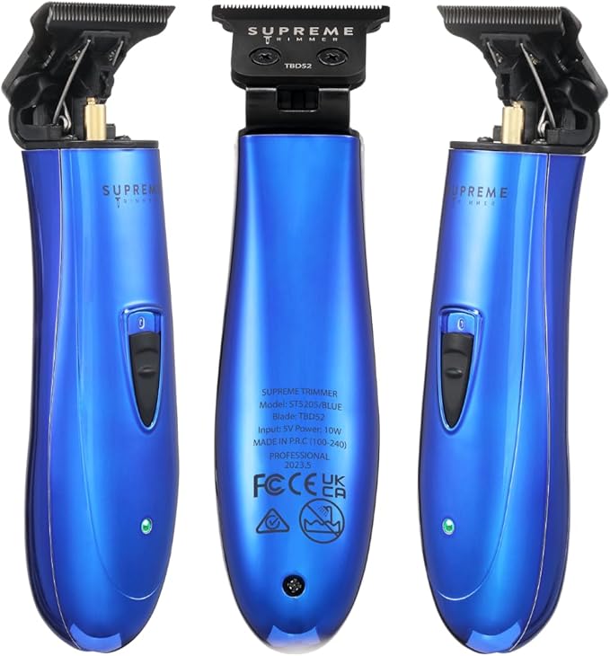 Supreme Trimmer T-Shaper ST5205 | Professional Barber Trimmer Hair Clippers for Men | Cordless Hair Trimmer Zero Gapped Liner Beard Trimmer | Blue DLC