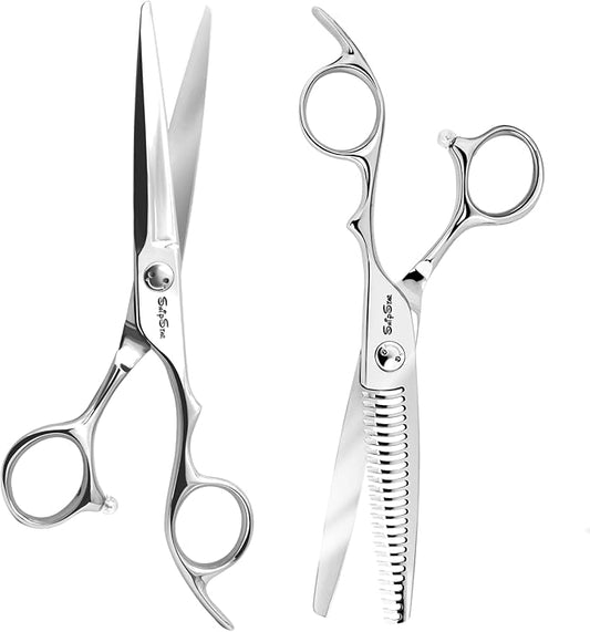 6.5inch Hair Cutting Shears + 25 Teeth Hair Thinning Scissors
