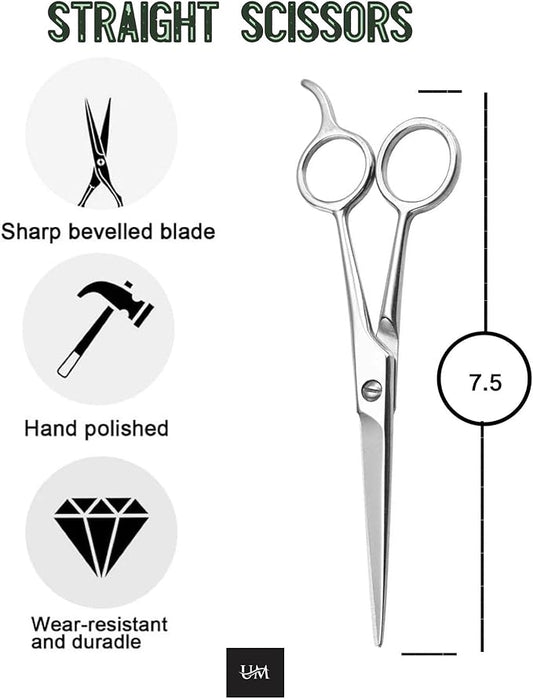 UM Supplies Scissors 7.5 | Premium Barber Shears For Hair Cutting | Multiple Purpose Cutting Scissors | Haircut Scissors For Salon I Women | Mens | kids I Pets