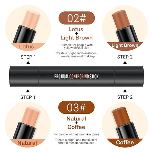 evpct 4 Colors Contour Stick Makeup Set Concealer Stick Cream Contouring Palette Makeup Kit for Beginners Nose Bronzer Sticks Liquid Contour Face Highlighter Makeup 02+03