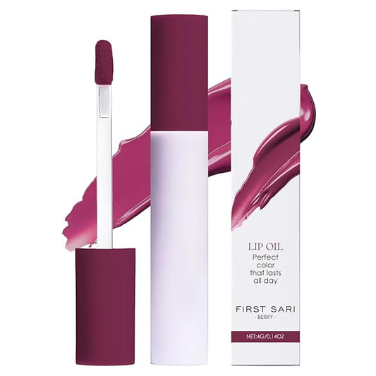 Lips Staining Lip Oil, 2025 Upgrade Lips Staining Long-Lasting Moisturizing Lip Oil Both an Oil and a Stain, Dynamic Finish Lip Tint Lips Oil Glossy Creamy Texture for Girl and Women (FIRST SARI)