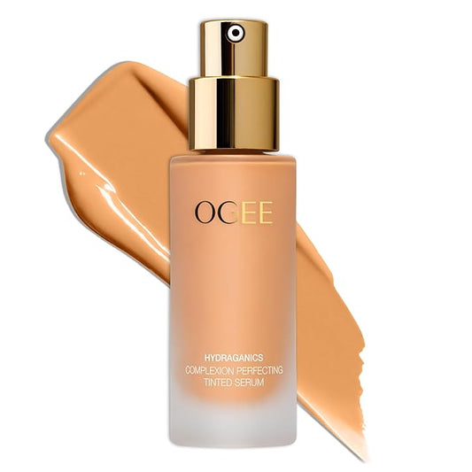 Ogee Complexion Perfecting Liquid Foundation - Lightweight Tinted Moisturizer For Face (Oak 5.25N - Medium Beige, Golden Undertones) - with Vitamin C & Jojoba Oil - Certified Organic & Made in USA