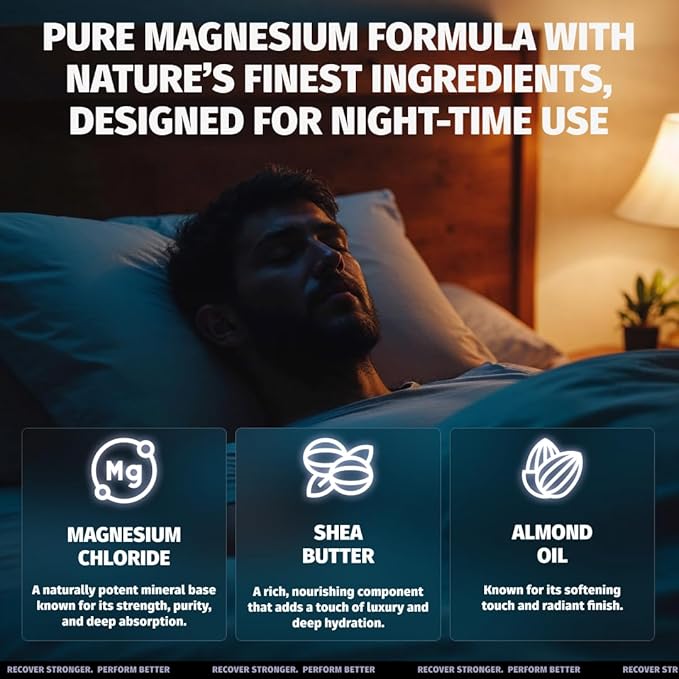 Coach Soak Nighttime Magnesium Body Butter, Thick Cream with High Magnesium Concentration, Soothes Muscles Overnight, Shea Butter, Almond Oil & Lavender, Large Size (8oz)