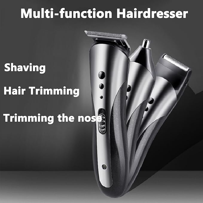 Trimmer for Men, Men's Beard Trimmer, Hair Clippers, Nose Hair Clippers, 3 in 1 Men's Grooming Kit for Smooth, No-Nick Shaving, Lightweight with USB Rechargeable, Men Gift