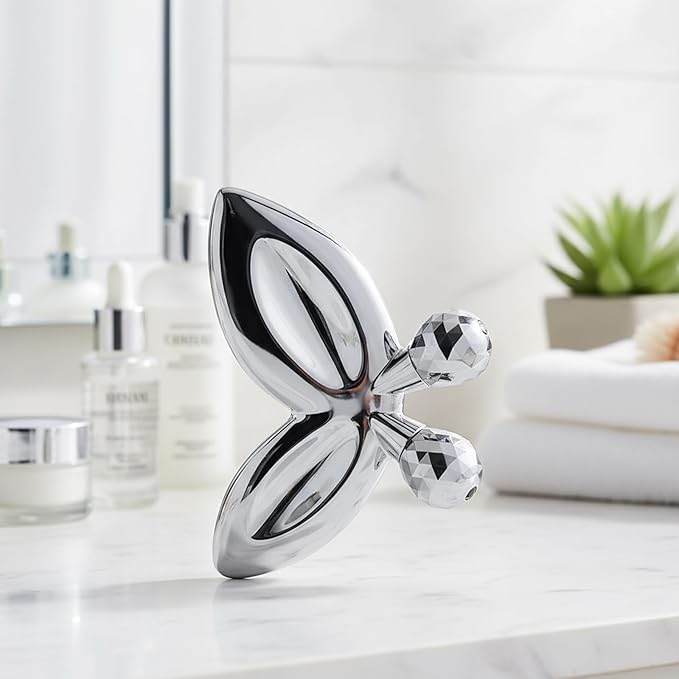 Stainless Steel Gua Sha Facial Tools,3D Butterfly Facial Roller for Women,2-in-1 Guasha Tool for Face Eye Skin Tightening,Body Gua Sha Tool for Lymphatic Drainage&Acupressure