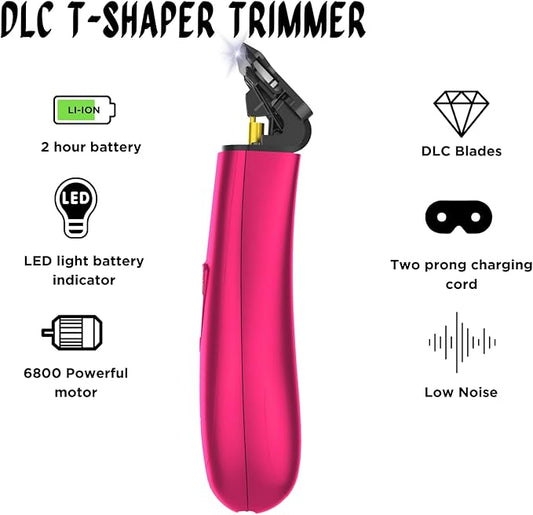 Supreme Trimmer T-Shaper ST5205 | Professional Barber Trimmer Hair Clippers for Men | Cordless Hair Trimmer Zero Gapped Liner Beard Trimmer | Pink DLC