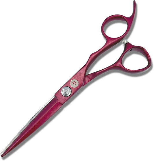 Saki Red Hair Cutting Scissors - 6" Inch Hair Shears - Red Titanium Finish - Professional Use - 440C Japanese Steel