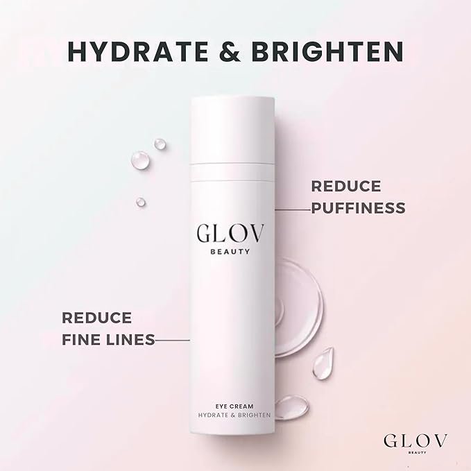 Glov Beauty - Hydrate & Brighten Eye Cream - Anti-Aging Under Eye Cream for Dark Circles, Wrinkles & Puffiness - With Retinyl Palmitate, Sodium Hyaluronate & Niacinamide - All Skin Types