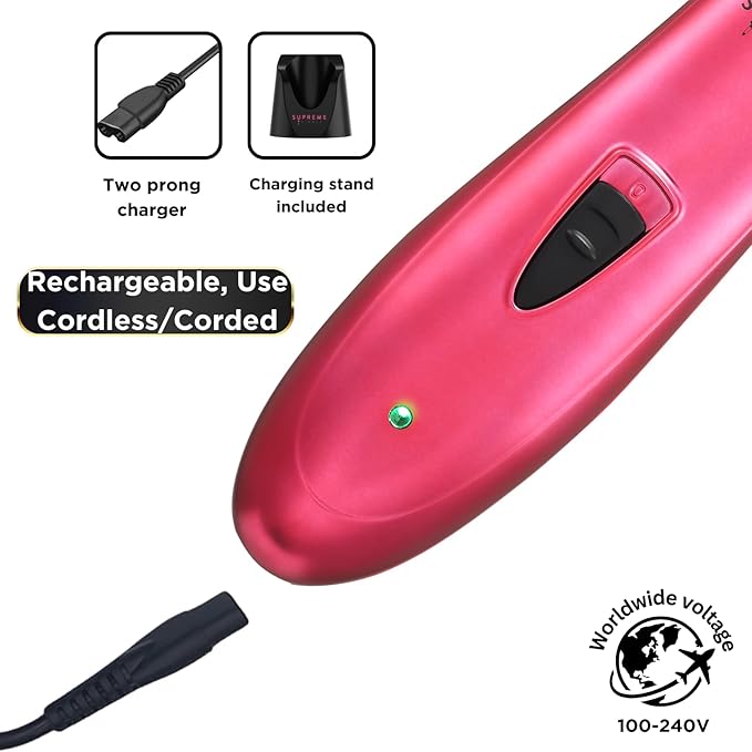 Supreme Trimmer T-Shaper ST5205 | Professional Barber Trimmer Hair Clippers for Men | Cordless Hair Trimmer Zero Gapped Liner Beard Trimmer | Pink DLC