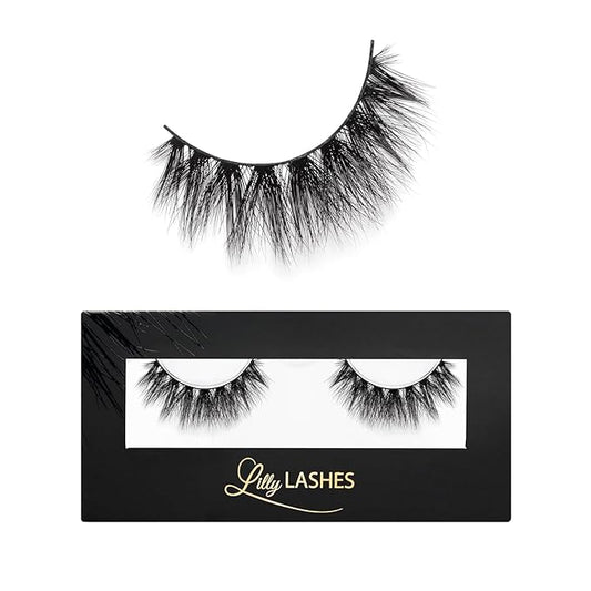 Lilly Lashes Mykonos 3D Mink Lashes, The Original Lilly Lash for Wispy & Natural Look, Reusable Eyelashes up to 25x, Fluffy Eyelashes, Strip Lashes, Lash Glue not Included