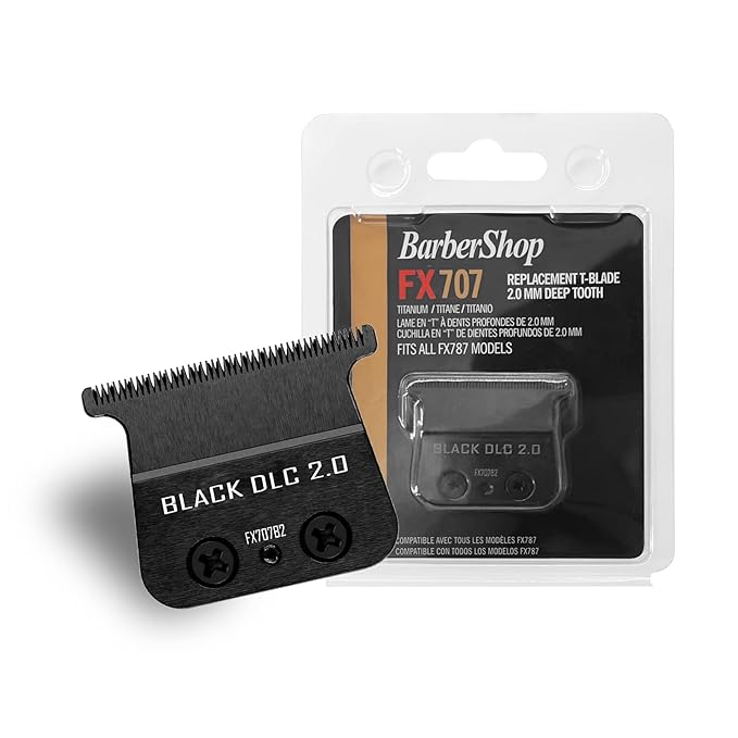 FX707B2 DLC Replacement Blades Compatible with BaBylissPRO Hair Trimmers FX787 and LoPROFX Trimmers FX726,2 Pack