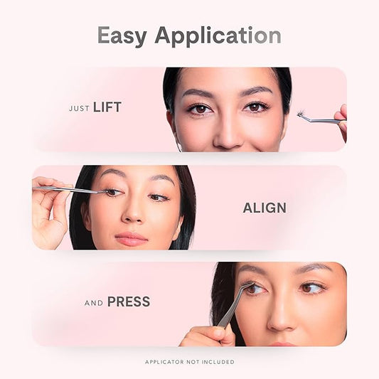 Silly George Single-Size Pop-On Lashes - DIY 1-Step Pre-Glued Faux Eyelash Cluster Kit, Natural Look Extensions, Pack of 24 Individual Clusters, Black - Rosy, 12mm