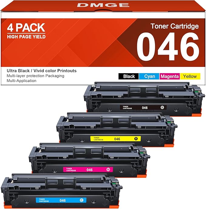 046 Toner Cartridge - Replacement for Canon 046 Toner Cartridge Set CRG-046 046H CRG-046H for Color ImageCLASS MF733Cdw MF731Cdw MF735Cdw MF654Cx Series Printer (Black Cyan Yellow Magenta, 4-Pack)
