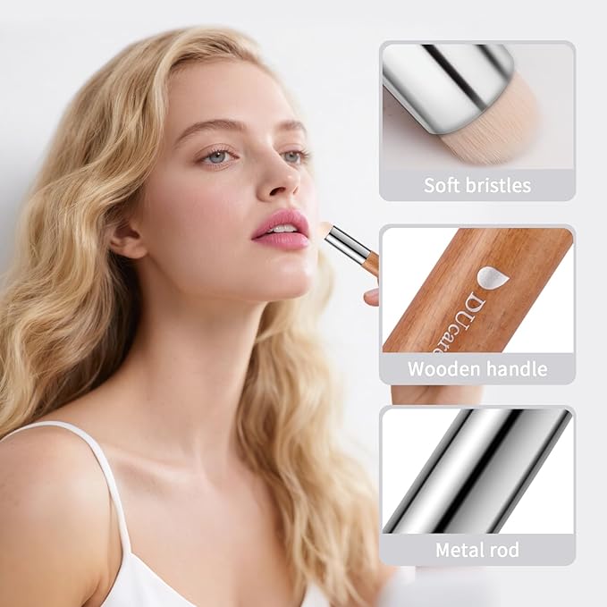 DUcare Lip Brush Lip Smudge Brush With Cap Mini Lip Makeup Brush Multi-purpose Makeup Blending Brush for Home and Travel