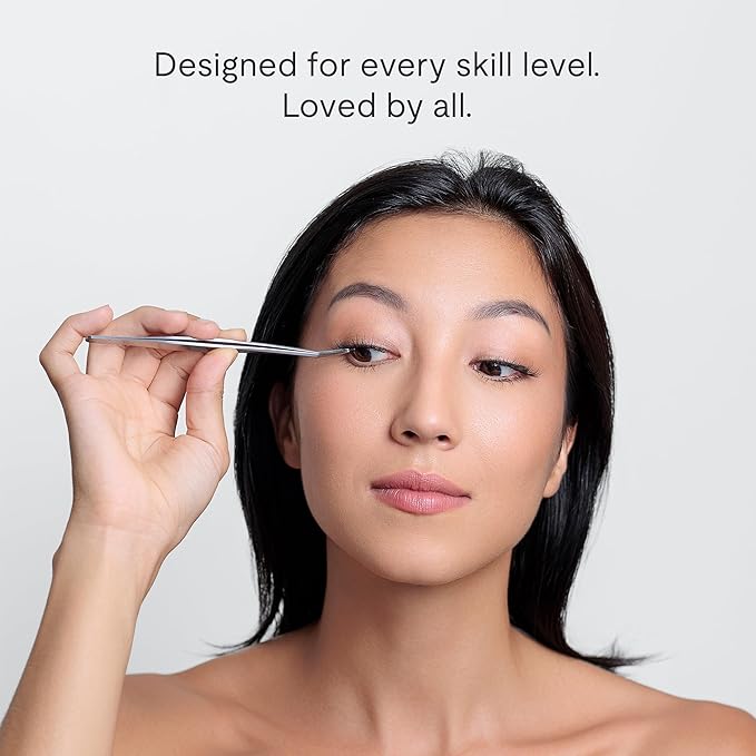 Silly George Single-Size Pop-On Lashes - DIY 1-Step Pre-Glued Faux Eyelash Cluster Kit, Natural Look Extensions, Pack of 24 Individual Clusters, Black - Rosy, 12mm