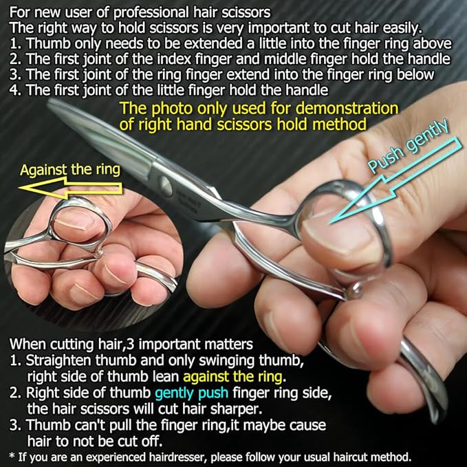 Professional Hair Cutting Scissors Barber Hair Shears Haircut 6 Inch 440c Haircut Shears Hairdresser Scissors KINSARO for Hairdresser Barber or Home Use