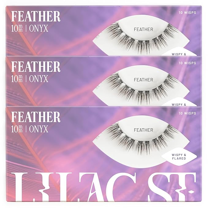 Lilac St - Feather Natural Faux Eyelash Clusters (10mm, 3 Pack) - Cat Eye Look - DIY Lash Extension Wisps - Lightweight & Lifelike - Lasts 10 Days - Cruelty Free, Vegan, Women Founded - 30 Lashes