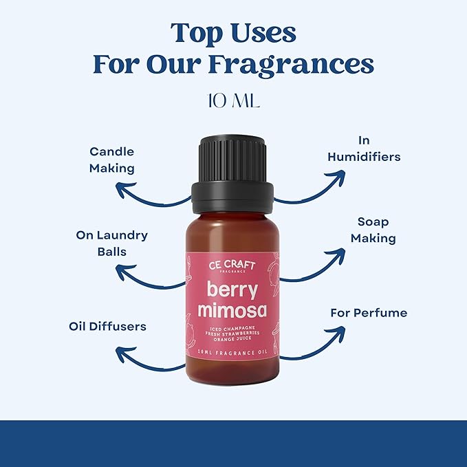 CANDECraftCo Premium Fragrance Oil – Diffuser Oils Fragrances Scented for Home, Candle Soap Making Supplies, Aromatherapy Blends for House (0.34 Fl Oz) (2-Pack, Jasmine Rouge)