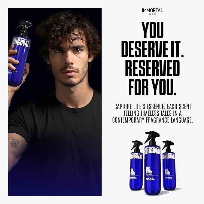 Immortal NYC Reserve 06, After Shave Spray Body/Face Men's Cologne, 17 oz - Exclusive Barbers - Softens Skin - Refreshes/disinfects and Relieves Face and Skin - Moisturizing Formula After Shaving