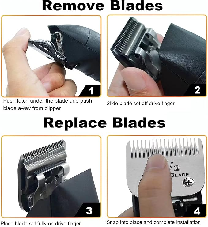 Professional Detachable Replacement Ceramic Blades set,compatible with oster Classic 76/Star-Teq/Power-Teq andi A*dis AGC,BDC,BGC,MBG Series Clippers (Size 2#+Size3#)