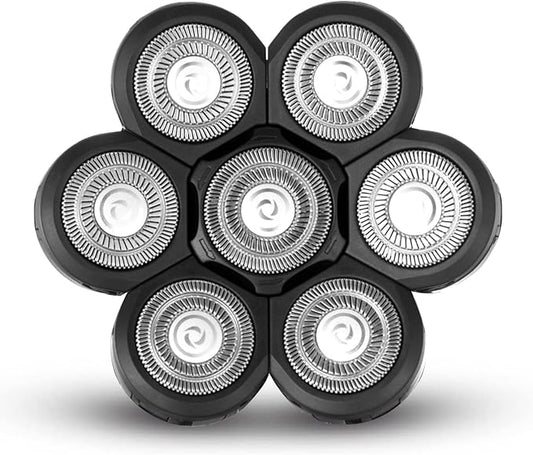 7 Blade Replacement Heads,Bald Shaver Replacement Heads Rotary Shaver for Bald Men Replacement Blade Beard Universal Fast Double Ring Hair Trimmer for 5 6 7 Head Electric Shaver