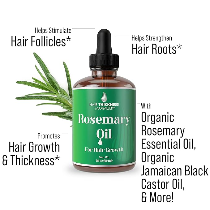 Rosemary Oil for Hair Growth for Women, Men. Strengthens & Hydrates Thinning, Dry Hair for a Healthier-Looking Scalp. For Women & Men – Vegan 2oz Serum