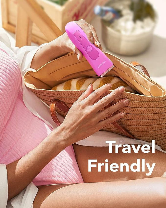 LADYSPOT™ Hair Shaver for Women, Shaving Sets with 3 Gurad and Replaceable Ceramic Blade Heads, No Nick, No Cut, No Razor Burn, Waterproof Wet/Dry, 90 Minutes Shaving (Women-Rosered-Version)