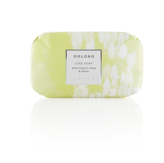 Zents Triple-Milled Luxe Bar Soap (Oolong Fragrance) | Moisturizing Soap with Organic Shea Butter | Gentle Hand & Body Wash | Nourishes & Softens Skin | 5.7 oz
