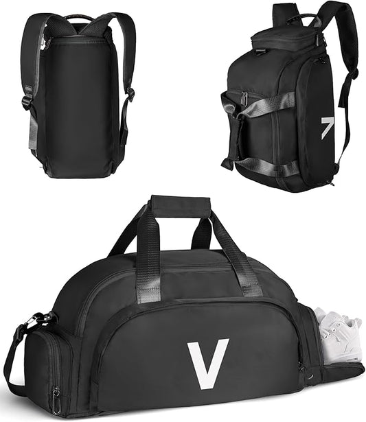 4 Year Old Boy Birthday Gifts, Initial Gym Bags with Shoe Compartment, Dance Bag for Girls, Monogram Kid Overnight Bags, Travel Duffle Tote-Perfect for Sport Gymnastics Cheer (Letter V)