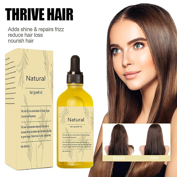 Natural Hair Growth Oil, 1 PCS Rosemary Oil for Hair Growth Organic, Hair for Dry Damaged Hair and Growth