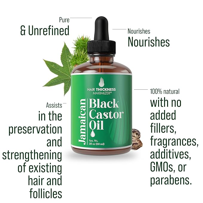 Jamaican Black Castor Oil for Hair Growth. Strengthens & Hydrates Thinning, Dry Hair for a Healthier-Looking Scalp. For Women & Men – Vegan & Unscented 2oz Serum (Pack of 2)