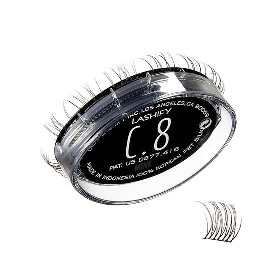 Lashify Curl 8mm Gossamer Eyelash Extensions Refill, Minx Color, DIY False Lashes for a Natural Look