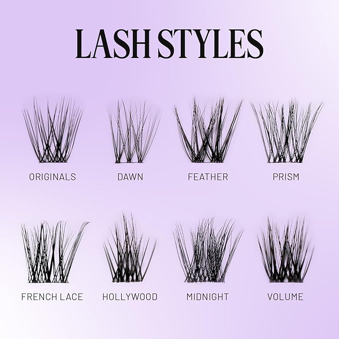 Lilac St - French Lace Glamorous Faux Eyelash Clusters (10mm) - Delicate & Wispy - DIY Lash Extension Wisps - Lightweight & Lifelike - Korean Silk - Lasts 10 Days - Cruelty Free, Vegan - 10 Lashes